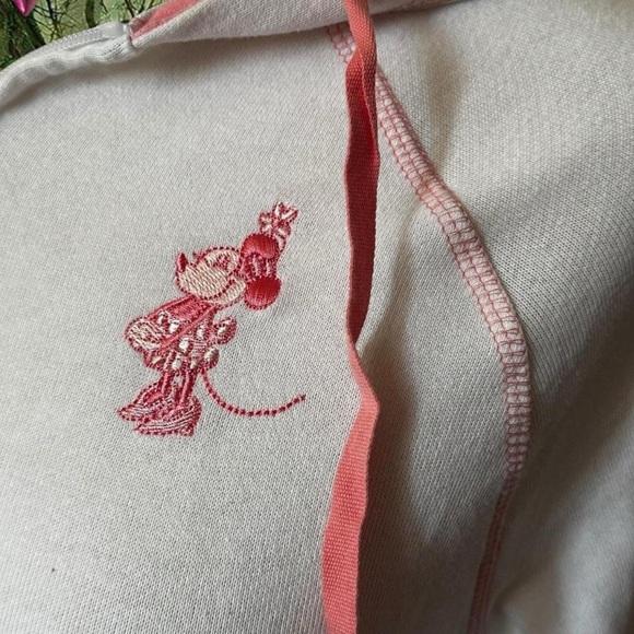 Vintage Minnie Mouse White/Pink Zip Up Size Xs - Picture 3 of 8